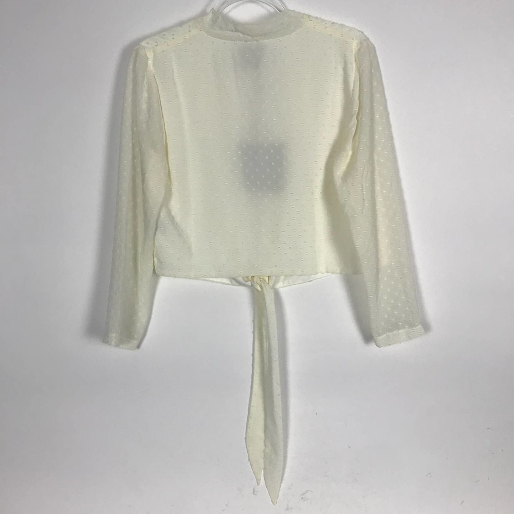 NEW Nasty Gal Plunging Neckline Front Tie Blouse M - Picture 10 of 12